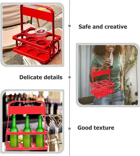 Miniatura 3 de Portabotellas de cerveza, Portabebidas para , Cesta de bastidor de cerveza, Estante portátil para botellas de cerveza, Botella de bebidas