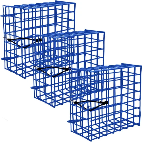 Jaulas de Señuelo para Cangrejos con Recubrimiento de Vinilo para Trampa de Cangrejos de Alta Resistencia, Caja de Jaula 6"x6"x3"