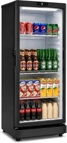 GRS Refrigerador comercial con cerradura de puerta de vidrio | Flujo de aire fresco y temperatura | Refrigerador de bebidas, enfriador de bebidas y