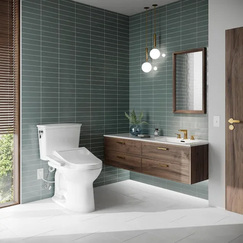 Miniatura 5 de TOTO® WASHLET® KC2 Asiento electrónico para bidé con asiento calefactado y tapa de cierre suave, redondo, blanco algodón - SW3023#01