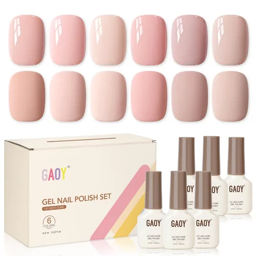 Miniatura 14 de GAOY Berry Collection - Esmalte de uñas en gel, color rosa intenso, borgoña, rojo, cereza y magenta, kit de esmalte de uñas para manicura de salón
