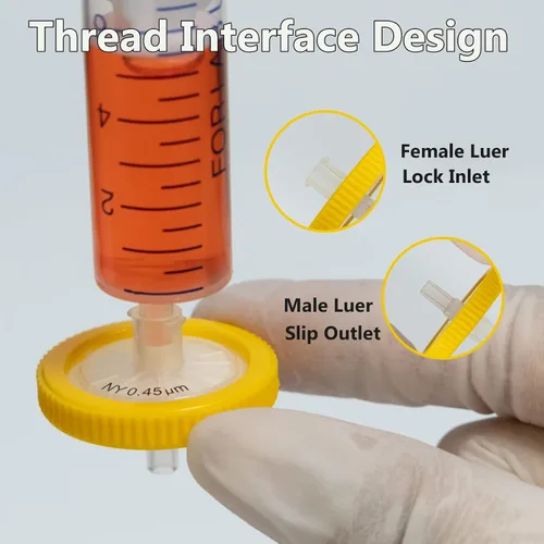 Miniatura 2 de 100 filtros de jeringa, filtración hidrofóbica de PTFE, 0,22 um micrones, tamaño de poro, 0.512 in, diámetro de membrana, disco de membrana de PTFE