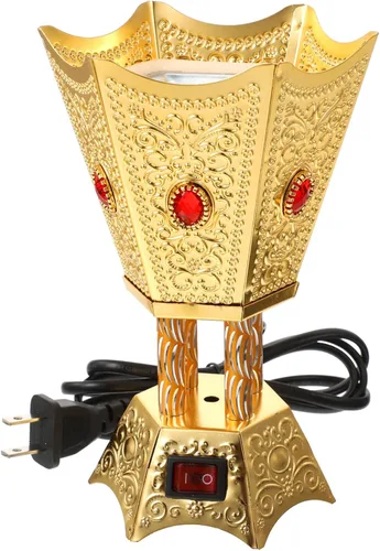 MAGICLULU Quemador de incienso eléctrico estilo de Oriente Medio Incensario de escritorio Plug-in Quemador de aroma para decoración de mesa de