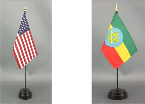 Miniatura 71 de Juego de banderas de escritorio de Afganistán, hecho en Estados Unidos, de rayón de 4 x 6 pulgadas, escritorio de oficina y pequeñas banderas