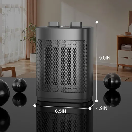 Miniatura 5 de Calentador de espacio pequeño para uso en interiores, calentador portátil de 1500 W con ajuste de temperatura de rango salvaje, sobrecalentamiento
