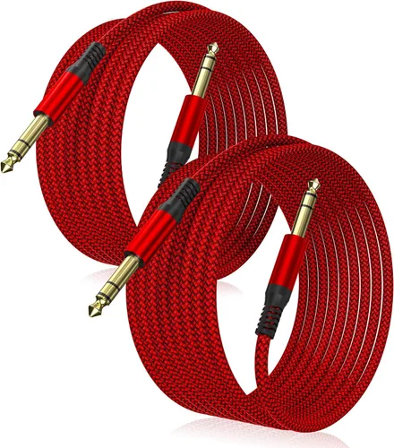 Miniatura 11 de Elebase - Cable macho recto de interconexión TRS de 1/4 de pulgada, de 0.25 pulgadas, guitarra eléctrica, bajo, teclado, mezclador, amplificador