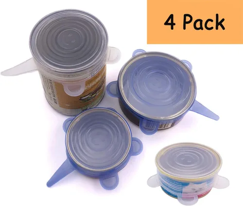 Miniatura 2 de COMTIM Tapas de latas de comida para mascotas, tapas elásticas de silicona para comida de perros y gatos, reutilizables, expandibles