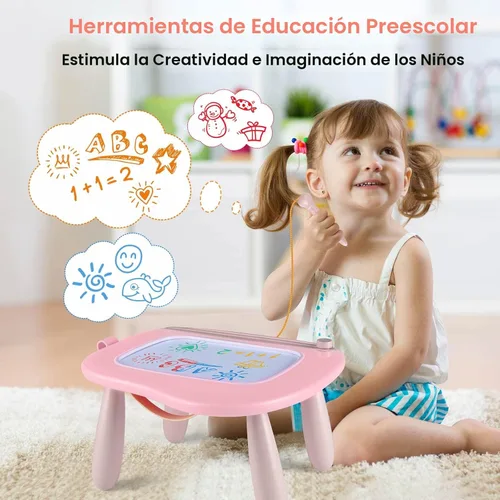 Miniatura 6 de Smasiagon - Pizarra de dibujo magnética para niños, juguetes para niñas de 1 a 2 años, pizarra de garabatos portátil para aprender y juguetes Verde