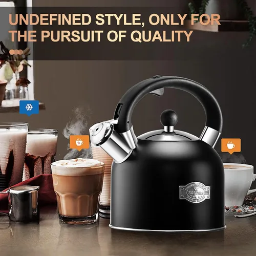Miniatura 7 de SUSTEAS Hervidor de té – Hervidor silbante de 3.17 cuartos con mango ergonómico – Ollas de té de acero inoxidable de alta calidad para estufa