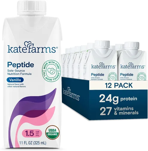 Miniatura 8 de KATE FARMS Fórmula Orgánica de Péptidos para Adultos 1.5, Natural, Fuente Única, Nutrición a Base de Plantas Hidrolizada para Alimentación Oral