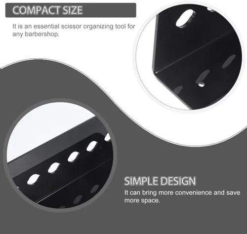 Miniatura 4 de 3 piezas de soporte de peluquería estante de herramientas para almacenamiento montado en la pared maquillaje Caboodle Scissor Rack organizador