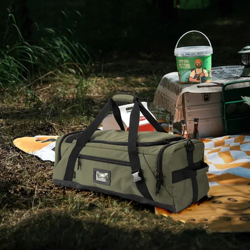 Miniatura 6 de Bolsa de lona grande, bolsas de gimnasio para hombres, bolsa de fin de semana para mujeres, mochila de viaje, bolsa de lona deportiva, Verde Armada