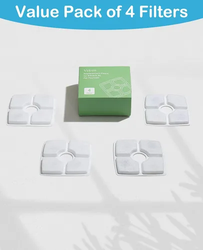 Miniatura 8 de Filtros de repuesto Veken para dispensador automático de agua de 2.5 litros/84 onzas, para mascotas y gatos, fuente de agua para perros