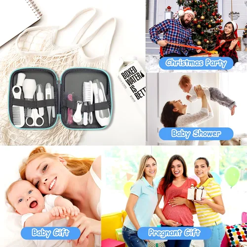 Miniatura 7 de Kit de aseo para bebés para niños y niñas, seguridad para recién nacidos, juego de aseo esencial para guardería, regalo para padres primerizos, gris