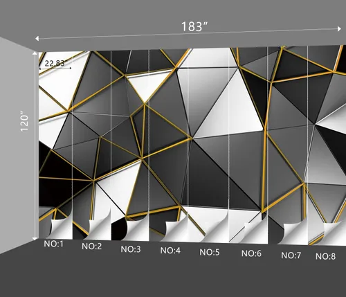 Miniatura 4 de Papel tapiz de geometría negro y dorado para dormitorio, murales grises, moderno, oficina, habitación de moda para hombres, decoración de sala