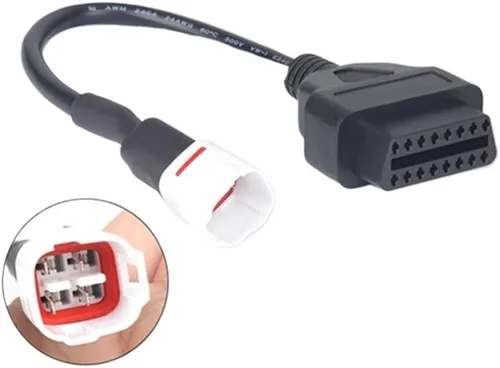 Adaptador de diagnóstico OBD2 de 3Pin 4Pin compatible con motocicleta compatible con conector de 3 y 4 pines (4 pines)