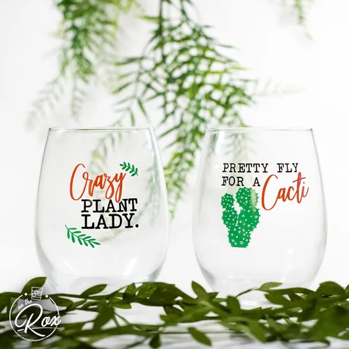 Miniatura 6 de Regalos de vino de cactus y plantas suculentas para mujer, juego de 4 divertidas copas de vino de 15 onzas, taza de regalo para amantes
