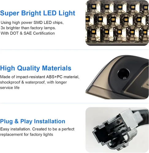 Miniatura 4 de Tercera Luz de Freno LED Ahumada Compatible con RAM 1500 2019 2020 2021 2022 2023 2024 Luces de Freno Traseras de Montaje Alto 3ra