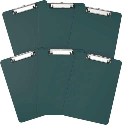 Miniatura 35 de Portapapeles de plástico, tablero de clip negro A4 de 8.5 x 11 pulgadas para aula, estudiantes, niños, mujeres, tamaño 9 x 12.5 pulgadas con clip