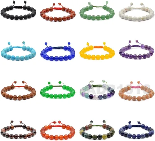 Miniatura 37 de AD Beads Pulseras de piedras preciosas unisex de 0.315 pulgadas (0.315 in), macramé curativo ajustable de 7 a 9 pulgadas Usa esta pulsera