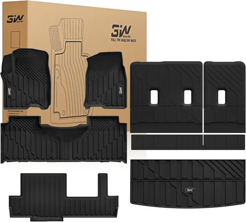 Miniatura 44 de 3W Alfombrillas de piso para Chevy Equinox 2018-2023 2024/Alfombrillas de piso GMC Terrain, TPE para todo clima con ajuste personalizado