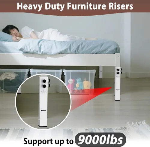 Miniatura 2 de Elevadores de cama de acero al carbono de grado superior 2025 de 2.3 pulgadas de diámetro, altura ajustable