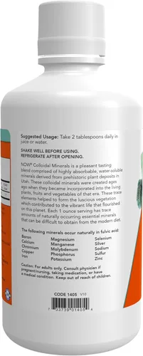 Miniatura 3 de NOW Foods Suplementos, minerales coloidales líquidos, derivados de plantas, minerales traza esenciales, 32 onzas
