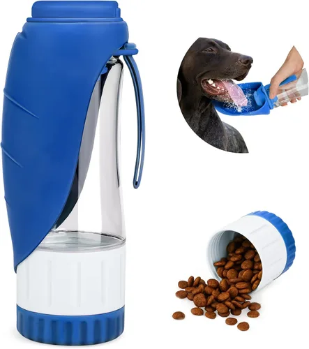 TIOVERY Botella de agua mejorada para perros, dispensador portátil de agua para perros, gatos, cachorros y mascotas con vaso para beber y contenedor
