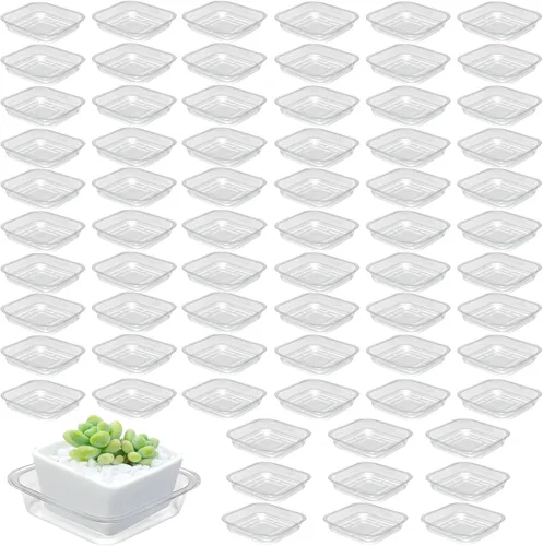 Miniatura 11 de Paquete de 30 platillos de plantas para interiores, bandejas de plantas de 4 pulgadas para macetas, bandejas de plástico para plantas, bandejas