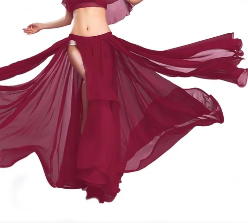 Miniatura 2 de ROYAL SMEELA Falda de gasa para danza del vientre, falda larga para danza del vientre, falda tribal para danza del vientre, disfraz de danza