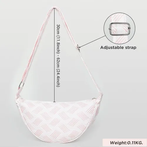 Miniatura 6 de VOLGANIK ROCK Bolsos cruzados de moda Hobo Sling Nylon Crescent Monederos y bolso de mano Bolsa de bola de masa Bolsa de pecho Riñonera, rosado
