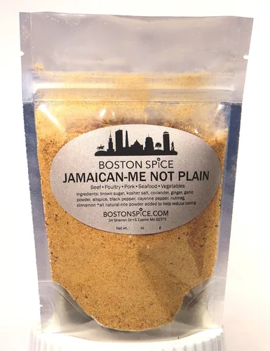 Boston Spice Jamaican Me Not Plain Hecho a mano Gourmet Caribbean Jerk Dry Rub Mezcla de condimentos Sopas Estofados Cerdo Carne de res Costillas