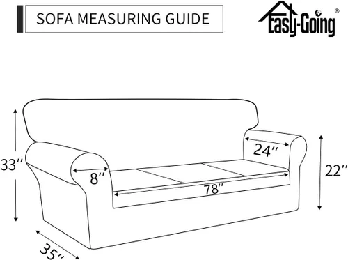 Miniatura 7 de Easy-Going - Funda elástica de microfibra de 2 piezas para sofá, funda suave de elastano, lavable, parte inferior elástica, protector para muebles