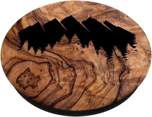 Miniatura 2 de Mountain Range Forest Burned Woodgrain Wood-Burn - PopSockets Grip and Stand for Phones and Tablets