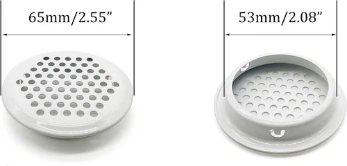 Miniatura 2 de 50 rejillas de ventilación circulares de 2.087 in de acero inoxidable de ventilación redonda de malla de ventilación para cocina, baño, armario