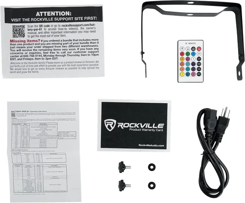 Miniatura 9 de Rockville Luz de lavado DMX recargable RGBWA+UV de batería PAR 61 de 36W, haz de 25 grados, baterías reemplazables, control remoto IR, activada por