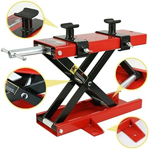 Miniatura 5 de Gato elevador para motocicleta, 1100 libras, gato elevador de tijera, ATV, motocicleta, motocross, scooter, manivela, soporte para bicicletas
