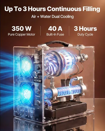Miniatura 3 de VEVOR Compresor de aire PCP, compresor de pistola de aire PCP portátil de 4500 PSI/30 Mpa, sistema de refrigeración de agua y ventilador integrado