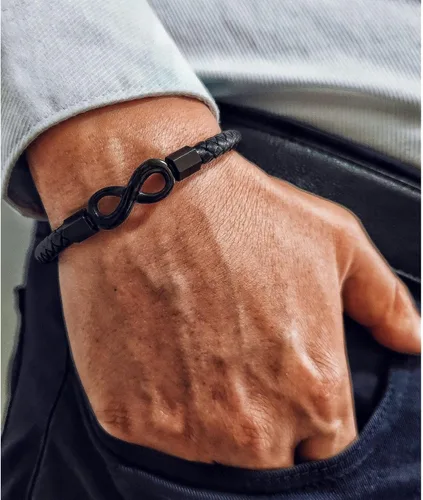 Miniatura 3 de Pulsera de cuero con texto en inglés "To My Man", regalo para marido de parte de WifeI Love You Forever and Always Pulseras para novio, aniversario