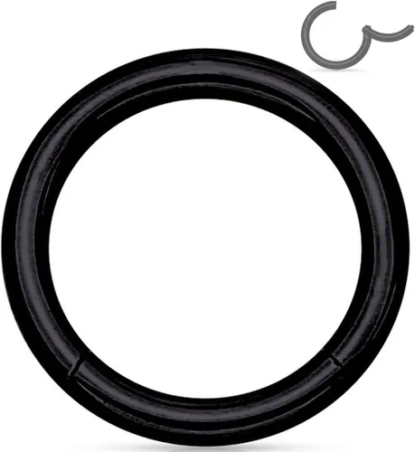 Miniatura 69 de Forbidden Body Jewelry - Piercing para la nariz de acero quirúrgico 316L con bisagra, 14G, 16G, 18G, diámetro de 15/64, 5/16, 25/64, 15/32 pulgadas