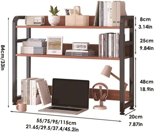 Miniatura 2 de Estantería de escritorio pequeña de 2 capas, organizador de escritorio, estante organizador de escritorio de bricolaje, estantería de escritorio