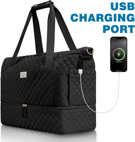 Miniatura 2 de Bolsa de lona de gimnasio para mujer, K-negro, Bolsa de viaje