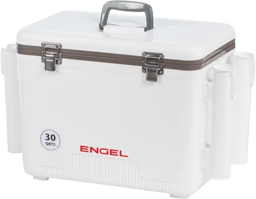 Miniatura 4 de Engel UC30 30qt a prueba de fugas, hermético, hielera de pesca con portacañas integrados, también es la lonchera de carcasa dura perfecta para Blanco