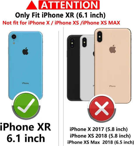 Miniatura 2 de Funda para iPhone XR, cubierta de lente de cámara deslizante integrada+soporte de anillo de dedo+protector de pantalla, funda protectora de cuerpo