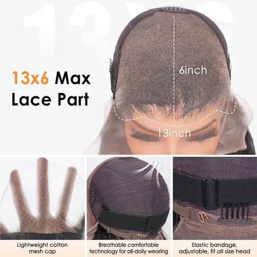 Miniatura 6 de Hermosa - Pelucas de cabello humano con encaje frontal HD de 13 x 4 pulgadas, prearrancadas con cabello de bebé, densidad 180, transparente, 9A