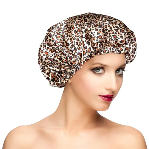 Miniatura 26 de Gorros de ducha para mujer, extra grande, ajustable, impermeable, reutilizable, gorro de ducha para mujeres y niñas, cabello largo y grueso, gorros