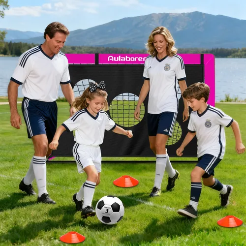 Miniatura 8 de Portería de fútbol, 4x3 pies. Juego de porterías de fútbol para niños para el patio trasero, portería de fútbol emergente portátil con red