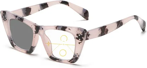 Transición de conducción fotocrómica progresiva multifocal presbicia gafas de lectura oversize computadora ojo de gato para mujeres Flower