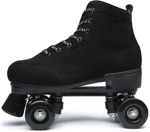 Miniatura 2 de Exgingle - Patines negros de gamuza para exteriores para mujeres y hombres