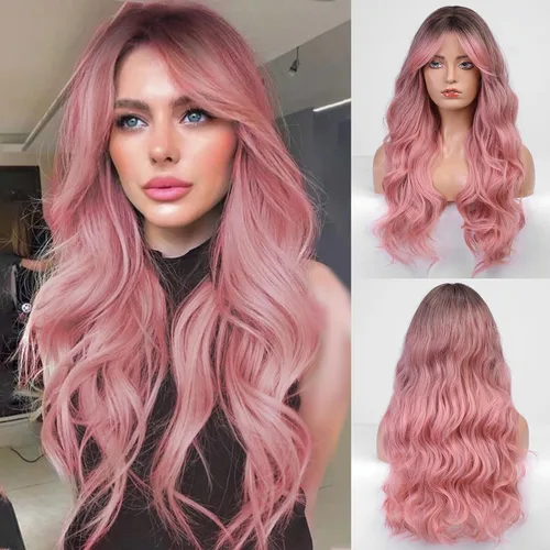 Miniatura 15 de HAIRCUBE Peluca Auburn con Flequillo Cabello Largo con Flequillo Cabello Rojo Apariencia Natural Resistente al Calor Peluca Sintética Juego Diario